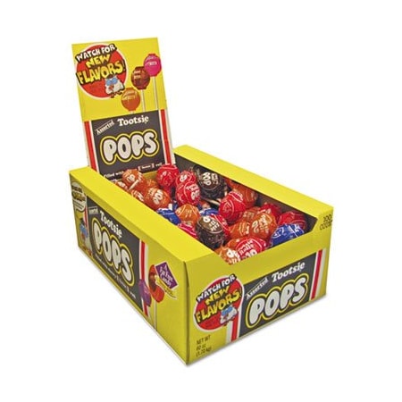 Tootsie Roll Industries TootsieRol, Tootsie Pops, 0.6 Oz, Assorted Flavors, 100PK 0508